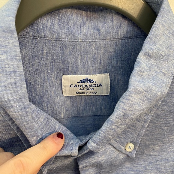Castangia Men’s blue casual button down - Picture 2 of 3